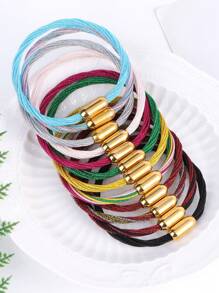 1pc Luxury Gold Color Stainless Steel Magnetic Buckle Bracelet Handmade Layers Bracelet For Women Girl Multicolor Weaven Steel Chain Bracelets Sports Leisure H656