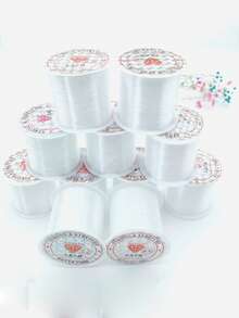 Transparent Nylon Invisible Line - 5500cm / 2165.35in, Ideal For Balloon Hanging, Jewelry Bead Stringing, Christmas Wreaths & Birthday Party Decorations, Party Decoration Essentials|Invisible Line|Smooth Texture, Balloon Decorations - White - View 5