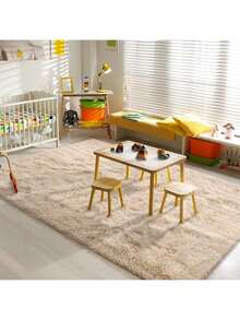 Shaggy Rug 2.00 X 1.50 Living Room Bedroom Office - 米色 - 查看 2