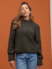 Women Sweatshirts - xanh quân đội - Xem 1