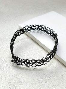 1/2 件简约鱼线颈链/吊坠项链，适合女士 - 彩色 - 查看 3