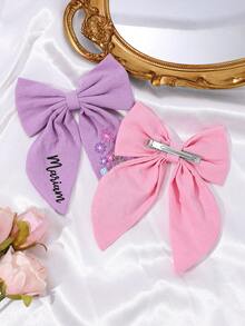 1 قطعة مشبك شعر مطرز بشكل فيونكة مخصص للبنات، فيونكة مطرزة بالأزهار جميلة، مناسب لتزيين الشعر اليومي، هدية للأطفال البنات، متعدد الوظائف، زخرفي، بحرف، أنيق، حديث، ملون، جميل، مريح، مخصص، شخصي، فريد، هدية مثالية للرجال والنساء - فيونكة زهور مطرزة باللونين الوردي والأرجواني - مشاهدة 8