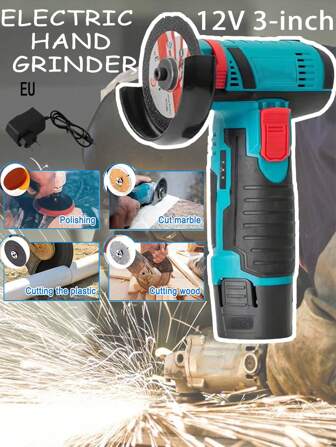 Wireless Lithium 3-Inch Rechargeable Hand Grinder, DIY And Repair Tool, Electric Lithium Battery-Powered Mini Portable Multi-Functional Polishing Machine, Rust Removal And Cutting Multi-Purpose All-In-One. Small Household Electric Cutting And Grinding Tool