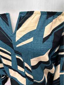 Blusa Plus Size Manga Longa Estampada