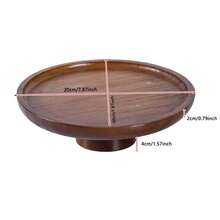 1 件迷你红木水果盘、家用小吃托盘、蛋糕和甜点展示架、木制底座盘 - 棕色 - 查看 16