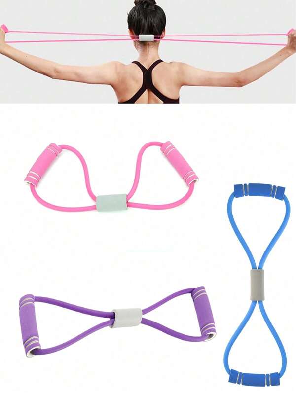 1pc 8-Arm Resistance Band, Fitness Training Machine, Latex Shoulder And Neck, Home Stretching Band, Elastic Rope, Back, Multiple Colors, Gym