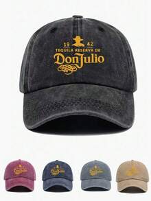 1pc Don Julio 1942 Tequila Baseball Cap - Black Western Style Sun Hat With Orange & Design, Comfortable And Breathable Universal Truck Driver Hats For Both Men And Women, Retro Solid-Colored Dad Hats - Multicolor - View 9