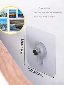 10/20pcs Clear Acrylic Photo Frame Hanging Hooks, Heavy Duty Self-Adhesive Wall Hooks For Frames, Paintings, No Need To Drill, Suitable For Bathroom And Kitchen Tile, Glass, Wood, Metal Walls