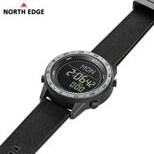 NORTH EDGE 1 Stück Herren Multifunktions Sportuhr - Gehäuse aus Legierung, Alarm, Schrittzähler, Timer, Kalorienanzeige, Kompass, Metronom, wasserdicht