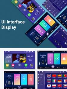 XUDA 2025 新款 7 英寸通用便携式车载多媒体播放器 无线 CarPlay 和无线安卓汽车收音机 触摸屏遮阳板 - 黑色 - 查看 2