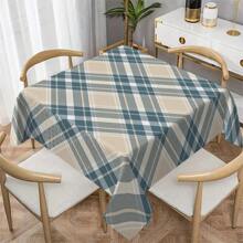 1/20PCs Tablecloth With Line Grid Printed Design, Rectangular Tablecloth, Perfect For Picnics, Camping, Weddings, Birthday Parties, Restaurants, And Buffet Dinners