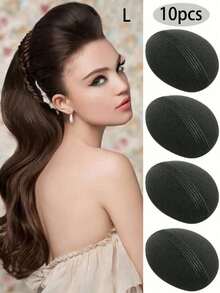 2 件装增发工具、隐形皇冠垫、发型刘海夹、ML 尺寸 - 黑色 - 查看 18