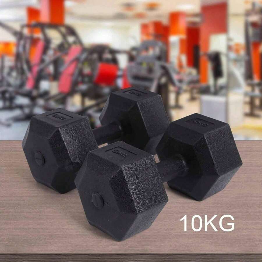 Hexagon Dumbbells Set Hand Weights Lifting Exercise Non Slip Hex Strength Training Equipment For Home Gym - 20kg - View 1