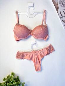Lace Set Double Thong Panties With Lace Cup Adjustable Straps Women's Lingerie Promotion Intimate Fashion - Multicolor - Ver 9