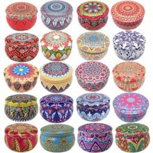 10 Peças de Latas de Vela Impressas com Floral Premium - Recipientes Redondos DIY com Tampas Seguras para Velas Criativas, Artes e Artesanato e Armazenamento Versátil - Uma Adição Estética Perfeita para Suas Necessidades Domésticas e de Presentes