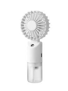 Mini ventilateur brumisateur portatif, ventilateur électrique portable, réglable à 2 vitesses, ventilateur de bureau pour l'été, humidification et rafraîchissement, convient pour l'intérieur/extérieur, camping, ventilateur rechargeable pour étudiant