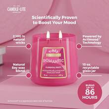 Candle-Lite Vibes - Velas aromáticas florientales con sabor a fruta que mejoran el estado de ánimo, tarro de 15 onzas, aromaterapia, vertidas con orgullo en los Estados Unidos, 2 mechas, 86 horas de - Resistencia (NUEVO) - Ver 10