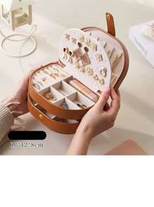 1pc 3-Tier Jewelry Organizer Box, Large Capacity Multi-Purpose Custom Personalized Name/Text Jewelry Storage Box PU Leather High-End Exquisite Earrings Necklace Multi-Compartment Jewelry Box - Ideal Gift For Bridesmaids, Birthday, Anniversary, Valentine's Day, Wedding, Best Friend, Mom, Wife, Excellent For Travel