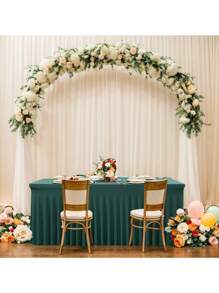 1 pieza Mantel de mesa de tela de espándex blanco, resistente a las arrugas y lavable, se ajusta a mesas de comedor rectangulares, funda elástica para mesa de patio, adecuada para bodas, banquetes, fiestas, estilo Ins de lujo, mantel elástico blanco para hotel, banquete, cumpleaños, conferencia