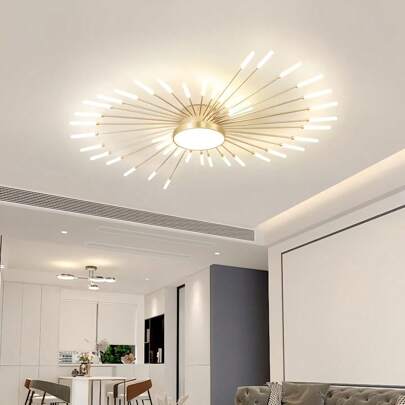 [Modern LED Light] 42-Head Semi-Recessed Modern LED Ceiling Light, Acrylic Lampshade, Hard-Wired 110-240V, Switch Control, Includes Installation Hardware, Suitable For Bedroom, Living Room, Dining Room
