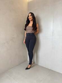 Flannel Pants With Belt Winter - 黑色 - 查看 5