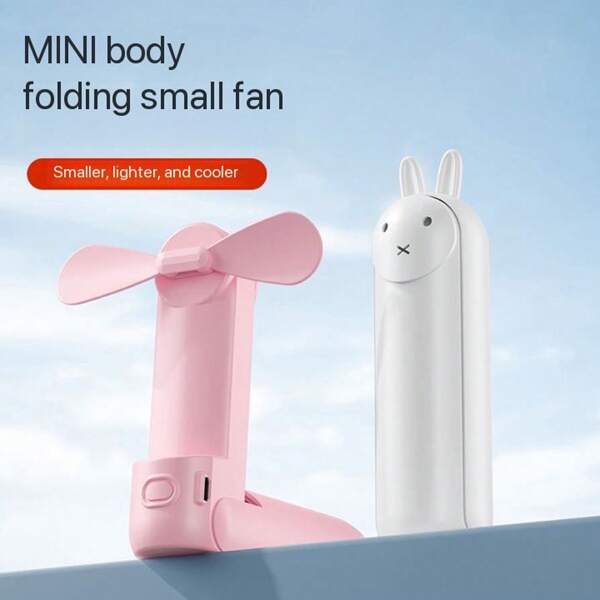 Mini ventilador portátil recarregável 2 em 1, adequado para viagens, verão, shows, presente ideal para mulheres