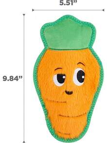 Outward Hound Skinz Durable Squeaky Dog Toy With Two Layers, Cherries, Red, Small - 紅蘿蔔 - 查看 7