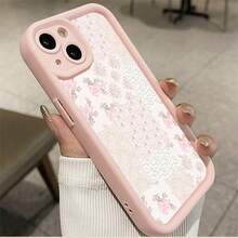 Pink Floral Patchwork Fabric Design Cute Bows  Black Phone Case For IPhone X/XS/11/12/13/14/15/16 Pro - Sleek & Durable Cover For Cool Guys & Girls, Anti-Scratch With Full Camera Protection - Perfect Unisex Gift, Stylish & Durable - Ideal Gift For Boyfriend/Girlfriend - Hồng - Xem 1