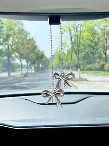 Pandantiv auto cu bowknot, creativ, drăguț, interior, oglindă retrovizoare, decorare, pandantiv pentru accesorii interioare auto pentru femei