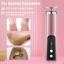 6-Speed Adjustable Peeling Callus Removal Polishing Manicure 2-In-1 Electric Foot Callus Remover Heels Remove Dead Skin Pedicure Tools Wireless Foot Care File Cuticle Callus Remover Machine Feet Grinder USB Rechargeable Foot Heel Care Tool With Replacement Sandpaper