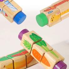Rotierendes 3D Puzzle - Cartoon Tiere, Obst und Gemüse Verkehr Kognition - Spielzeug zur kognitiven Förderung für Kinder von 0-3 Jahren, Baby Frühpädagogisches Puzzle Spielzeug