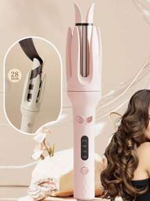 Arricciacapelli automatico a tasto singolo con cilindro da 28mm, bacchetta arricciacapelli automatica sinistra e destra con 4 modalità di temperatura, generatore di ioni negativi per la cura dei capelli, timer e sensore intelligenti, spegnimento automatico