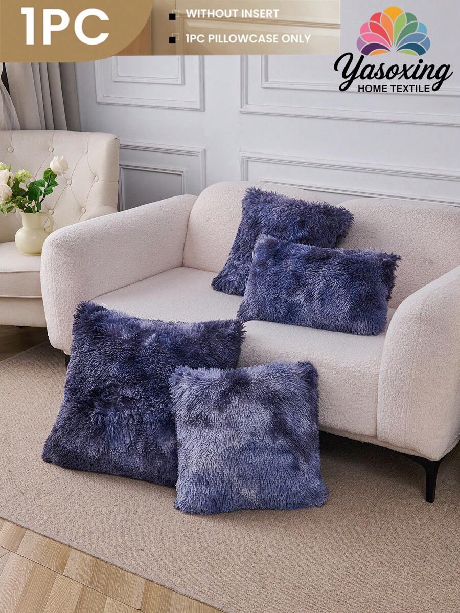 1 Stück marineblauer Batik Plüschkissenbezug ohne Füllung, moderner Flanell dekorativer Überwurf Kissenbezug mit Reißverschluss für Zuhause, für Sofa, Wohnzimmer Heimdekoration, Bettwäsche, Sofakissenbezüge [ohne Kisseneinsatz], für den täglichen Gebrauch geeignet, hochwertiges minimalistisches Design, Wohnzimmer, Schlafzimmer, kleines Auto