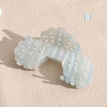 1 Piece Personalised Acetate Rhinestons Shell Holiday Hair Claw Clip Hair Accessories Fashion Hair Clips Fall Winter For Vacation Outfits Woman