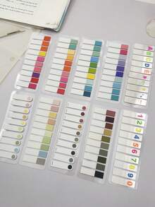 10pcs, 2000pcs Sticky Notes In Morandi Color, Index Tabs, Student Bookmarks For Bible Reading, Colored And Transparent Memo Stickers Back To School - Multicolor - View 13