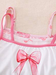 Chatreadl 3 Pieces Set Cute Casual Tween Girl Bra Suspenders Printed Pattern Fresh And Simple Suitable For All Seasons - Multicolor - View 3