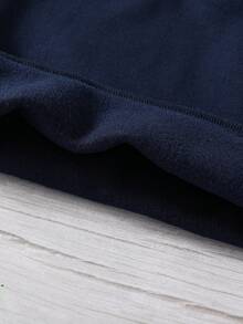 青少年男孩风景印花圆领运动衫和运动裤休闲两件套 - 寶藍色 - 查看 4