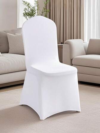 1/5/10/50/100 Pieces Of White Elastic Spandex Chair Covers For Weddings, Banquets, Parties, General Use, Table Decorations, Elasticity. Good Quality (White).