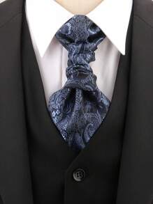 1 pieza Diseño sin corbata para hombre, adecuado para atuendo formal, negocios, esmoquin, gala