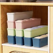 1pc Multifunctional Large Capacity Plastic Sock Storage Box, Convenient And Practical, Simple Style, Rectangular Shape, Solid Color Details, Suitable For Organizing Clothes, Socks And Other Small Items, Drawer Type Storage Basket, Applicable For Daily Home Clothes Organization