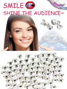 150pcs DIY Tooth Gem Kit With Tools, Super Shiny Self-Adhesive White Crystal Rhinestone Round Diamonds, European And American Fashion Dental Beauty Materials, Personalized Gothic Hip-Hop Y2K Style Bar Party Teeth Jewelry With All Tools - Tooth Jewelry Set - View 9