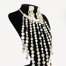 1pc Bohemian Handwoven Multilayer Waterfall Natural Shell Pearl Necklace & Earrings Set, Fashionable Luxury Shell Bead Pendant Necklace & Earrings Suit For Women, Suitable For Concerts, Parties And Gatherings (Shell Bead Position Random) - Multicolor - View 5