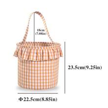 万圣节装饰格子布手提篮，万圣节礼物糖果收纳篮，万圣节派对装饰节日必需品，送给朋友和家人的礼物