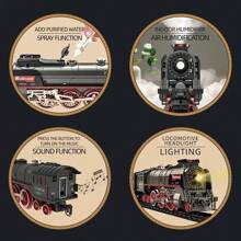 Luksusowy zestaw pociągów elektrycznych dla dzieci ze światłami i dźwiękami – zabytkowy parowóz i długie tory, edukacyjna zabawka na prezent dla chłopców