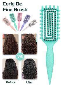 1 件卷发梳 – 螺旋刷毛顺发梳，适用于卷发，防毛躁，增强弹性，非常适合日常造型和淋浴使用，适合女性和女孩，返校，旅行度假必需品，女士发饰 - 彩色 - 查看 2