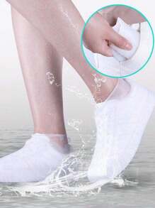 1 Pair Teen Silicone WaterProof Shoe Covers S/M/L Covers Slip-Resistant Rubber Rain Boot Overshoes Accessories For Outdoor Rainy Day