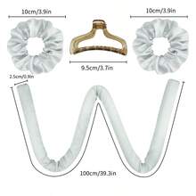 Mcbki 1个灰色免加热卷发器，可重复使用卷发带，无需加热，含发夹，打造柔和波浪，DIY造型工具，适合睡眠、返校和旅行，女士发饰