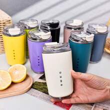 SMEG 320ML Office Beverage Vacuum Cup Travel Portable Drinking Cup Stainless Steel Vacuum Car Leak Proof Handle Coffee Vacuum Cup Thermal Insulation Cooling Cup Back To School