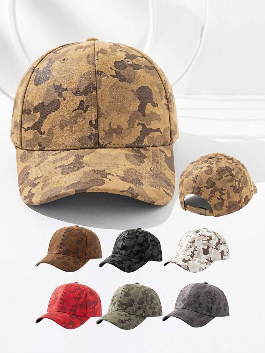 1 pieza Gorra de béisbol camuflaje, sombrero de protección solar unisex para primavera/verano para exteriores - Multicolor - Ver 1