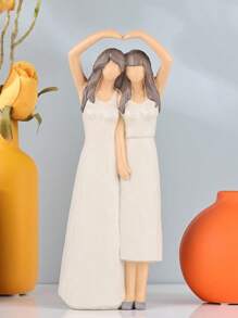 1 Stück Mutter & Tochter Figuren - handbemalt geschnitzt Geschenk für Mamas Geburtstag, Weihnachten & Erntedank, bestes Muttertags Geschenk